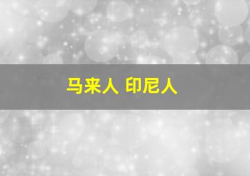 马来人 印尼人